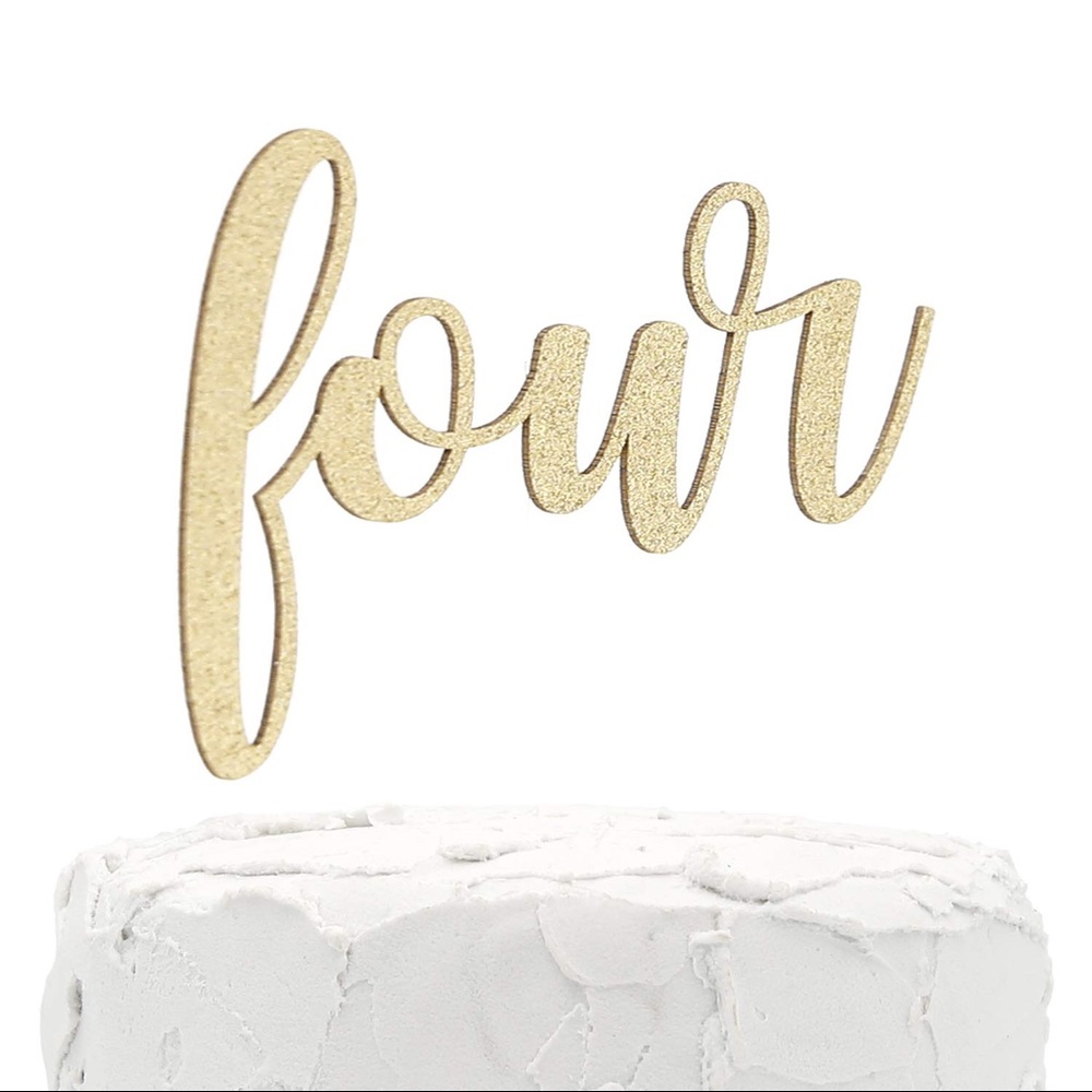 NanaSuko Four Birthday Cake Topper